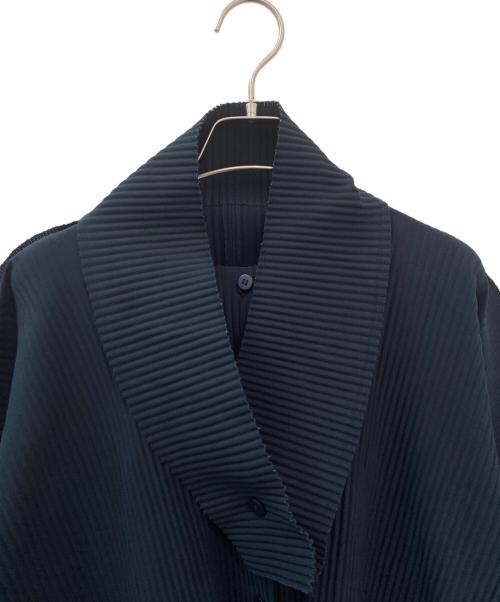 me ISSEY MIYAKE（ミーイッセイ ミヤケ）me ISSEY MIYAKE (ミーイッセイ ミヤケ) ハイネックプリーツカーディガン ダークネイビー サイズ:Freeの古着・服飾アイテム