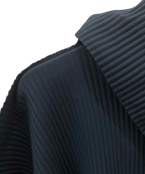me ISSEY MIYAKE（ミーイッセイ ミヤケ）me ISSEY MIYAKE (ミーイッセイ ミヤケ) ハイネックプリーツカーディガン ダークネイビー サイズ:Freeの古着・服飾アイテム