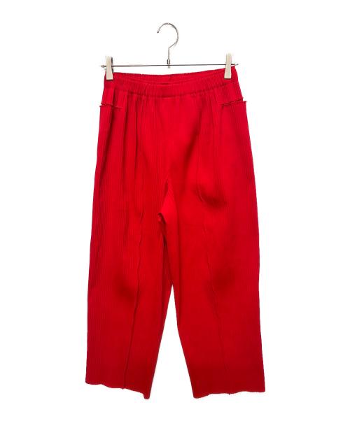 me ISSEY MIYAKE（ミーイッセイ ミヤケ）me ISSEY MIYAKE (ミーイッセイ ミヤケ) FINE KNIT PLEATS BOTTOM 2 レッド サイズ:Freeの古着・服飾アイテム