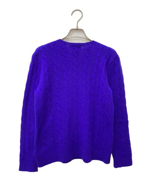 POLO RALPH LAUREN（ポロ・ラルフローレン）POLO RALPH LAUREN (ポロ・ラルフローレン) カシミヤ混ケーブルニット ブルー サイズ:Mの古着・服飾アイテム