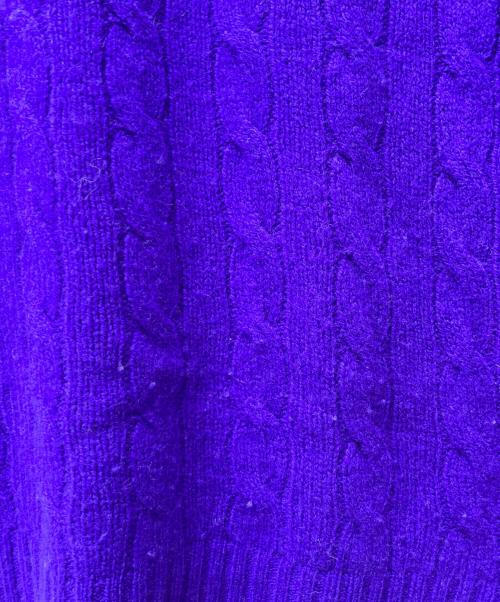 POLO RALPH LAUREN（ポロ・ラルフローレン）POLO RALPH LAUREN (ポロ・ラルフローレン) カシミヤ混ケーブルニット ブルー サイズ:Mの古着・服飾アイテム