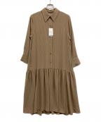 SLOBE IENAスローブ イエナ）の古着「チョークストライプティアードシャツワンピース」｜ブラウン