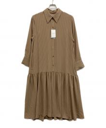 SLOBE IENA（スローブ イエナ）の古着「チョークストライプティアードシャツワンピース」｜ブラウン