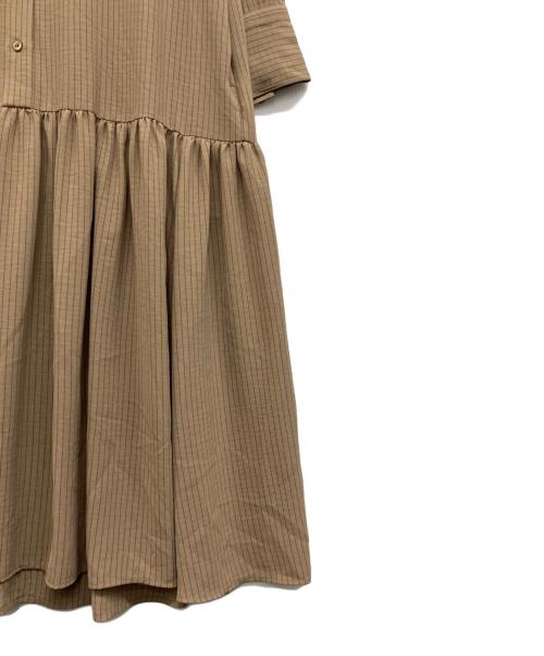 SLOBE IENA（スローブ イエナ）SLOBE IENA (スローブ イエナ) チョークストライプティアードシャツワンピース ブラウン サイズ:Free 未使用品の古着・服飾アイテム