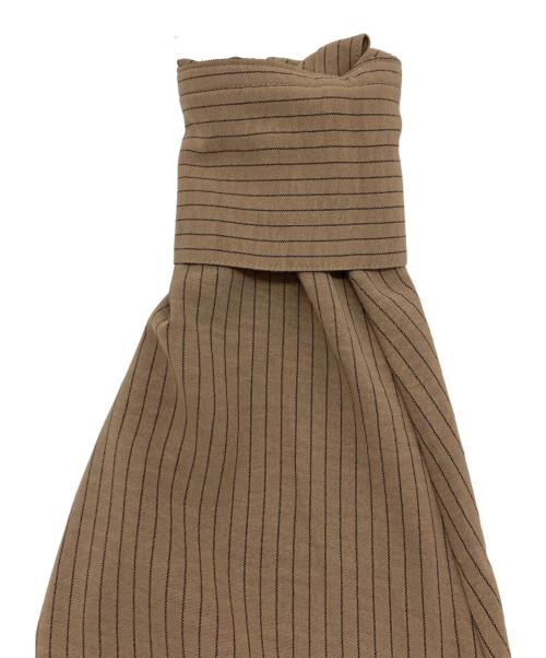SLOBE IENA（スローブ イエナ）SLOBE IENA (スローブ イエナ) チョークストライプティアードシャツワンピース ブラウン サイズ:Free 未使用品の古着・服飾アイテム