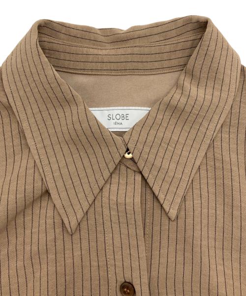 SLOBE IENA（スローブ イエナ）SLOBE IENA (スローブ イエナ) チョークストライプティアードシャツワンピース ブラウン サイズ:Free 未使用品の古着・服飾アイテム