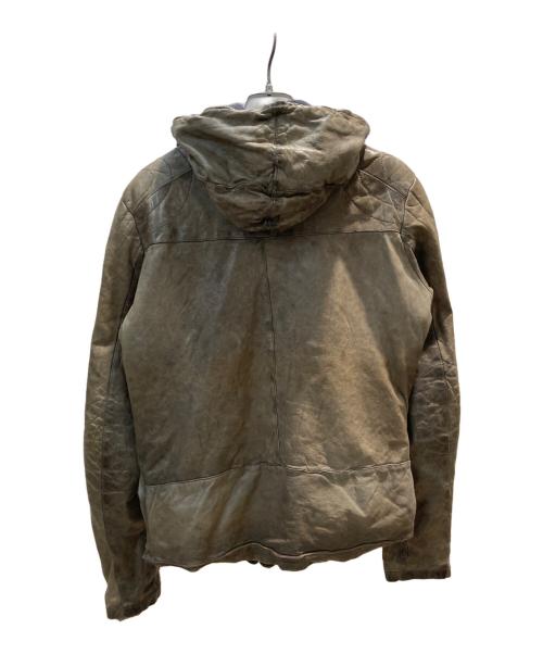 GIORGIO BRATO（ジョルジョブラッド）GIORGIO BRATO (ジョルジョブラッド) フーデットレザージャケット ブラウン サイズ:46の古着・服飾アイテム