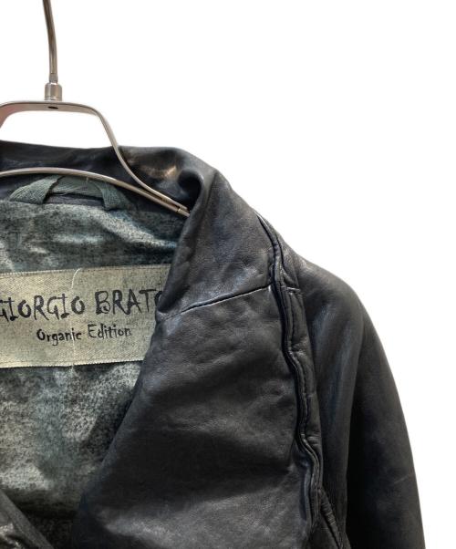 GIORGIO BRATO（ジョルジョブラッド）GIORGIO BRATO (ジョルジョブラッド) レザージャケット ブラック サイズ:40の古着・服飾アイテム
