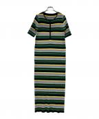 Adam et Ropeアダム エ ロペ）の古着「ハーフZIPニットワンピース」｜ブラック