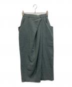 CLANEクラネ）の古着「ASYMMETRY DRAPE SKIRT」｜グレー