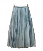1er Arrondissementプルミエ アロンディスモン）の古着「オーガンザ手絞りプリーツスカート」｜ライトブルー