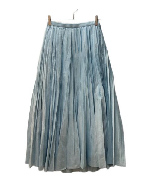 1er Arrondissement（プルミエ アロンディスモン）1er Arrondissement (プルミエ アロンディスモン) オーガンザ手絞りプリーツスカート ライトブルー サイズ:38の古着・服飾アイテム