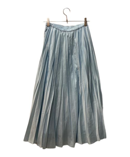 1er Arrondissement（プルミエ アロンディスモン）1er Arrondissement (プルミエ アロンディスモン) オーガンザ手絞りプリーツスカート ライトブルー サイズ:38の古着・服飾アイテム