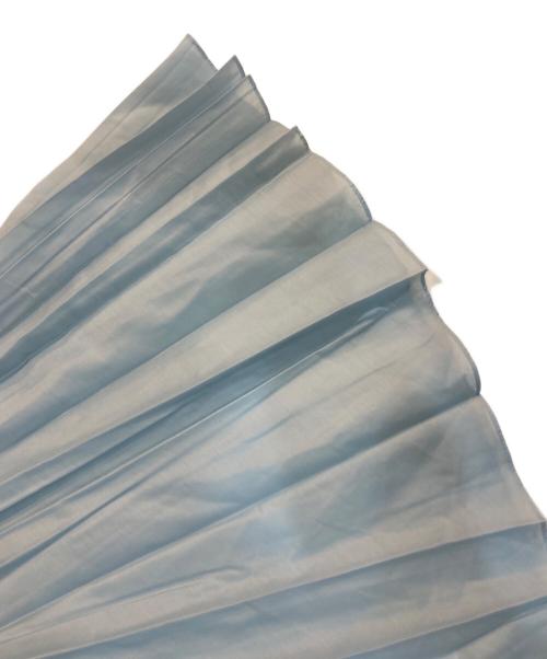 1er Arrondissement（プルミエ アロンディスモン）1er Arrondissement (プルミエ アロンディスモン) オーガンザ手絞りプリーツスカート ライトブルー サイズ:38の古着・服飾アイテム