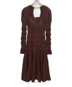 FETICOフェティコ）の古着「STRIPE KNIT MIDI DRESS」｜ブラウン