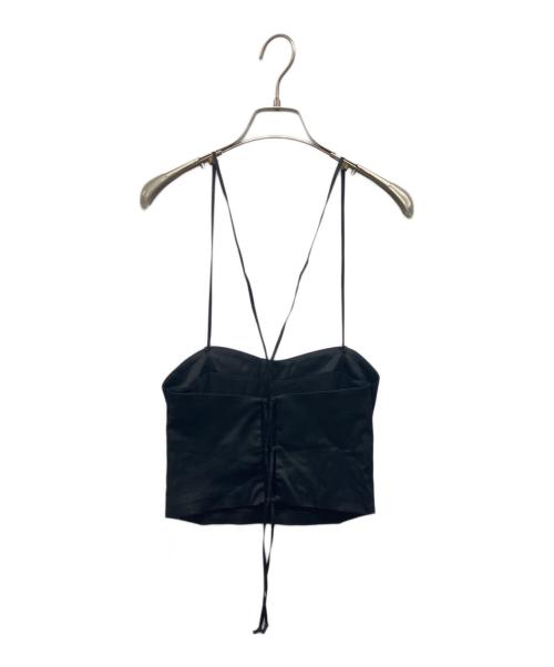 Noble（ノーブル）Noble (ノーブル) バッククロスサテンキャミソール ブラック サイズ:Freeの古着・服飾アイテム