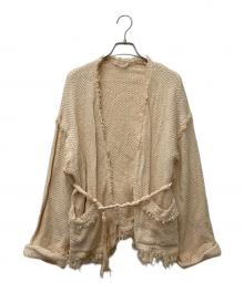 CURRENTAGE（カレンテージ）の古着「STRAWカーディガン」｜ベージュ