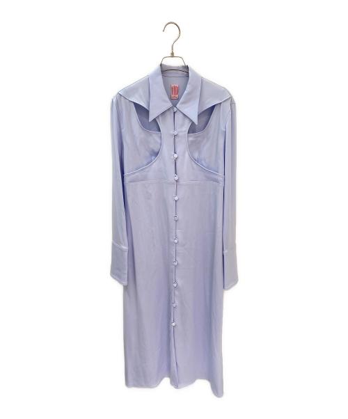 FETICO（フェティコ）FETICO (フェティコ) CUTOUT SATIN DRESS ライトブルー サイズ:１の古着・服飾アイテム