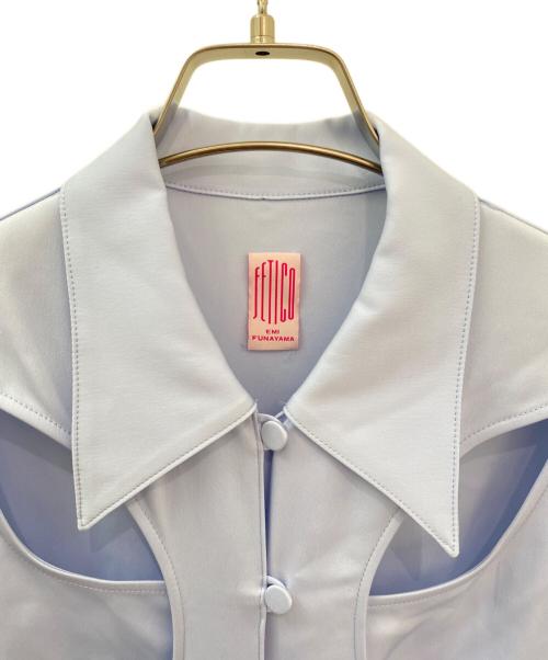 FETICO（フェティコ）FETICO (フェティコ) CUTOUT SATIN DRESS ライトブルー サイズ:１の古着・服飾アイテム