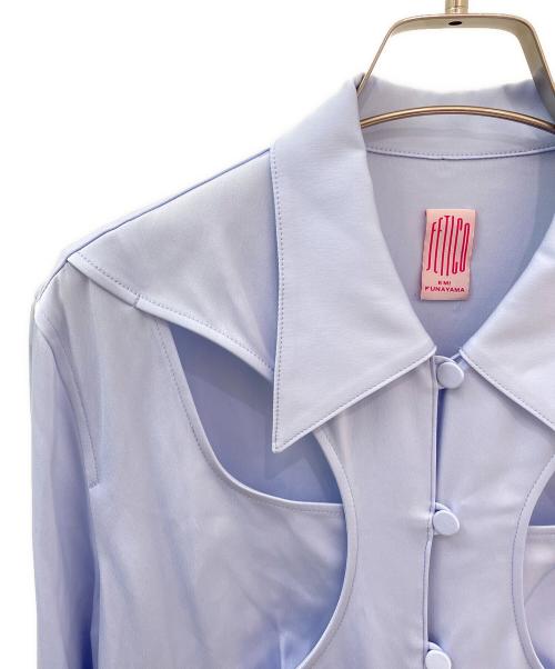 FETICO（フェティコ）FETICO (フェティコ) CUTOUT SATIN DRESS ライトブルー サイズ:１の古着・服飾アイテム