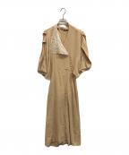 Mame Kurogouchiマメクロゴウチ）の古着「Lace Flap Collar Classic Dress　レース フラップ カラー クラシック ドレス」｜ベージュ