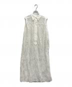 EMOELLEエモエレ）の古着「エンブロイダリーレースシャツワンピース」｜ホワイト