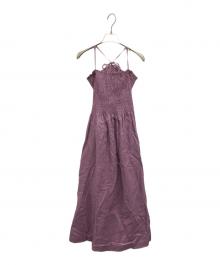 HYKE（ハイク）の古着「LINEN SHIRRED DRESS」｜ラベンダー