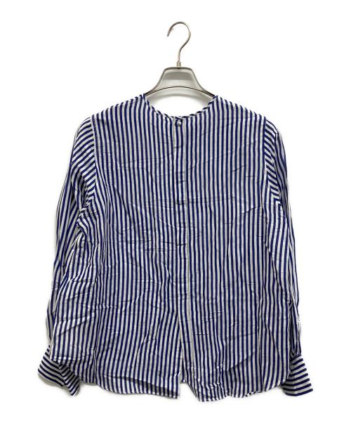 IENA（イエナ）IENA (イエナ) ラミーリヨセルノーカラーブラウス ブルー サイズ:Free 未使用品の古着・服飾アイテム