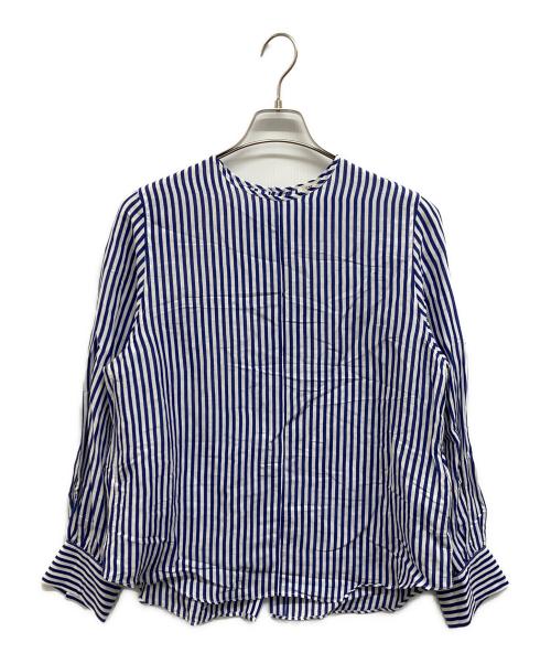 IENA（イエナ）IENA (イエナ) ラミーリヨセルノーカラーブラウス ブルー サイズ:Free 未使用品の古着・服飾アイテム