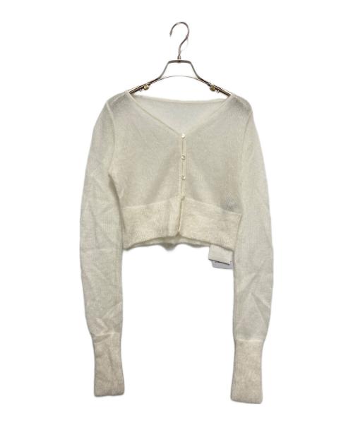 Adam et Rope（アダム エ ロペ）Adam et Rope (アダム エ ロペ) モヘアクロップドカーディガン アイボリー サイズ:F 未使用品の古着・服飾アイテム