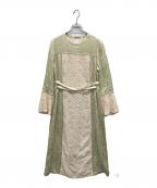 STUDIOUSステュディオス）の古着「ファーカットジャガードワンピース」｜ライトグリーン