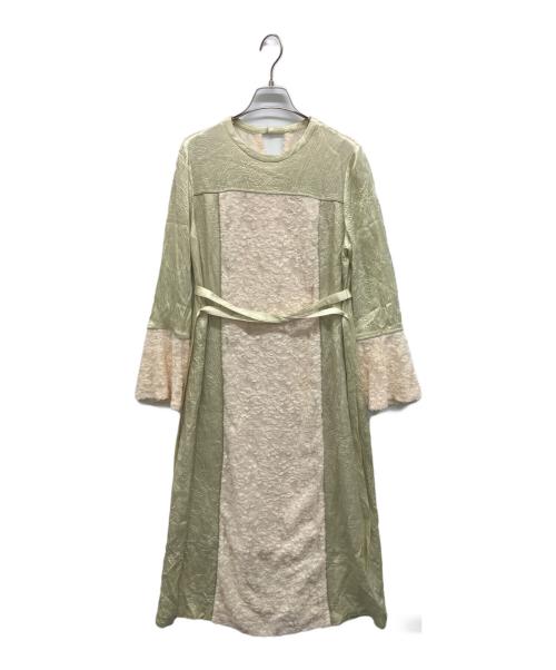 STUDIOUS（ステュディオス）STUDIOUS (ステュディオス) ファーカットジャガードワンピース ライトグリーン サイズ:1の古着・服飾アイテム