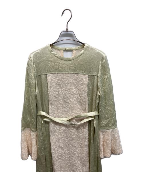 STUDIOUS（ステュディオス）STUDIOUS (ステュディオス) ファーカットジャガードワンピース ライトグリーン サイズ:1の古着・服飾アイテム