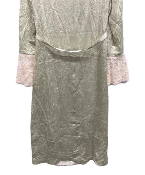 STUDIOUS（ステュディオス）STUDIOUS (ステュディオス) ファーカットジャガードワンピース ライトグリーン サイズ:1の古着・服飾アイテム