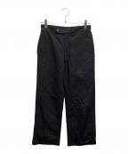 MADISON BLUEマディソンブルー）の古着「FLARE SLACKS LINEN PANTS　フレア スラックス リネン パンツ」｜ブラック