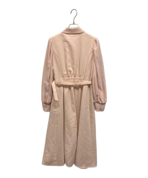 Swingle（スウィングル）Swingle (スウィングル) ラメテキスタイル異素材シアースリーブワンピース ピンク サイズ:Freeの古着・服飾アイテム