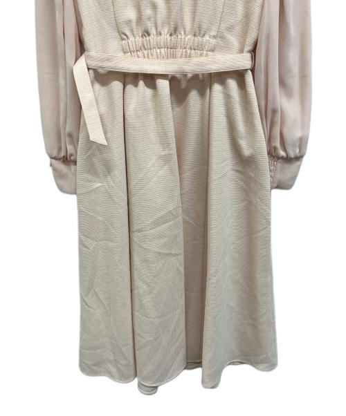 Swingle（スウィングル）Swingle (スウィングル) ラメテキスタイル異素材シアースリーブワンピース ピンク サイズ:Freeの古着・服飾アイテム