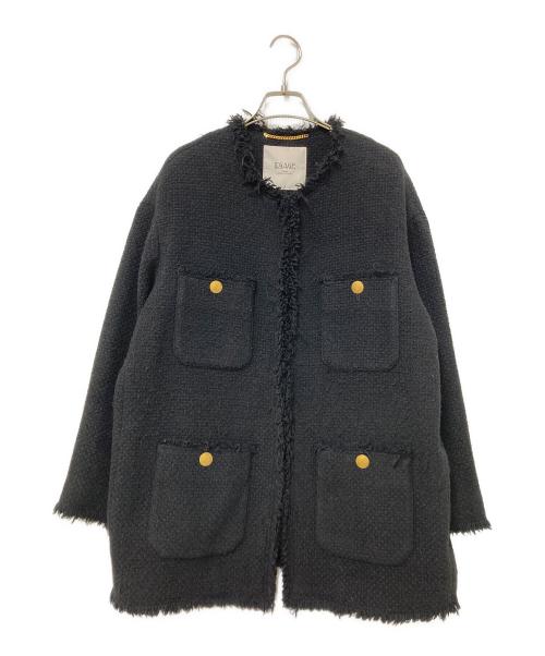 journal standard L'essage（ジャーナルスタンダード レサージュ）journal standard L'essage (ジャーナルスタンダード レサージュ) GIOLICA（ジオリカ）ツイード BIG（ビッグ）ジャケット ブラック サイズ:下記参照の古着・服飾アイテム