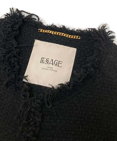 journal standard L'essage（ジャーナルスタンダード レサージュ）journal standard L'essage (ジャーナルスタンダード レサージュ) GIOLICA（ジオリカ）ツイード BIG（ビッグ）ジャケット ブラック サイズ:下記参照の古着・服飾アイテム