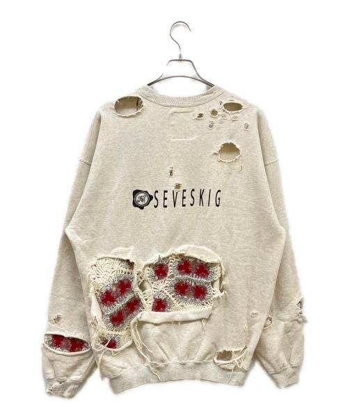 SEVESKIG（セヴシグ）SEVESKIG (セヴシグ) Vintage Sweat Shirt Ver, Key ベージュ サイズ:Lの古着・服飾アイテム