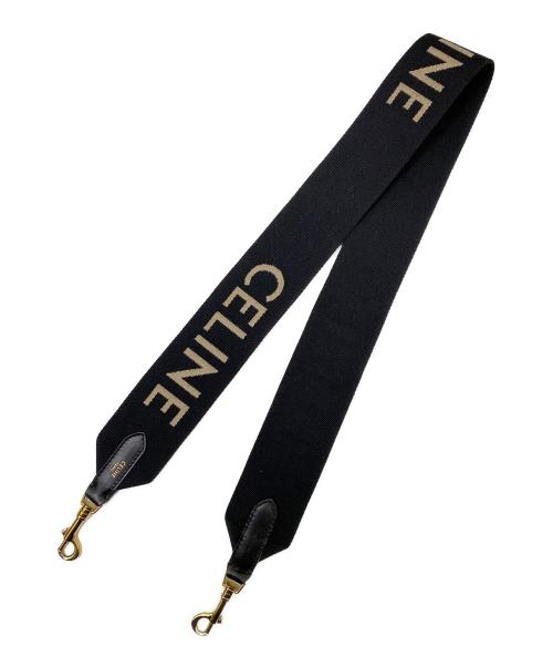 CELINE（セリーヌ）CELINE (セリーヌ) ジャカード ロングストラップ ブラックの古着・服飾アイテム