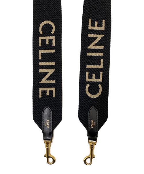 CELINE（セリーヌ）CELINE (セリーヌ) ジャカード ロングストラップ ブラックの古着・服飾アイテム