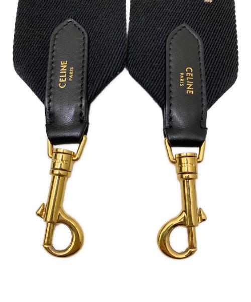 CELINE（セリーヌ）CELINE (セリーヌ) ジャカード ロングストラップ ブラックの古着・服飾アイテム