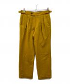 TOMORROW LAND PILGRIMトゥモローランド ピルグリム）の古着「パタゴニアウールサイドアジャスターストレートスラックス」｜イエロー