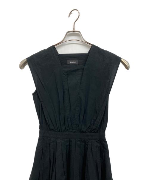 SINME（シンメ）SINME (シンメ) スクエアネックワンピース ブラック サイズ:Sの古着・服飾アイテム