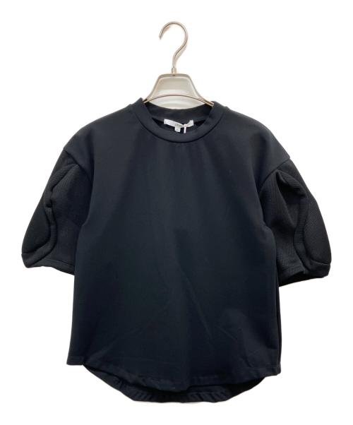 UN3D.（アンスリード）UN3D. (アンスリード) メッシュスリーブTシャツ ブラック サイズ:36の古着・服飾アイテム