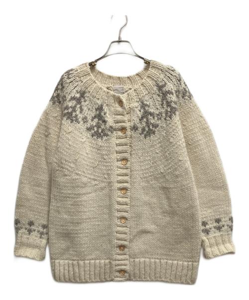 TSUHARU by samansa Mos2（ツハル バイ サマンサモスモス）TSUHARU by samansa Mos2 (ツハル バイ サマンサモスモス) ジャガードニットカーディガン ホワイト サイズ:FREEの古着・服飾アイテム