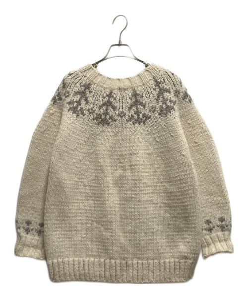 TSUHARU by samansa Mos2（ツハル バイ サマンサモスモス）TSUHARU by samansa Mos2 (ツハル バイ サマンサモスモス) ジャガードニットカーディガン ホワイト サイズ:FREEの古着・服飾アイテム