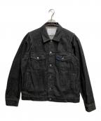 kudosクードス）の古着「ZIP-OPEN SLIT DENIM JACKET(ジップオープンスリットデニムジャケット)」｜ブラック