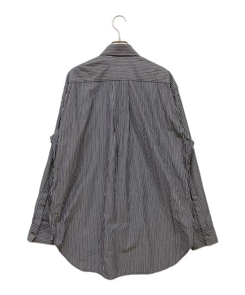 MM6 Maison Margiela（エムエムシックスメゾンマルジェラ）MM6 Maison Margiela (エムエムシックスメゾンマルジェラ) ストライプシャツ ブラック サイズ:38の古着・服飾アイテム